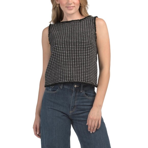 MAX STUDIO LONDON Black/white Sleeveless Shell Top - Picture 1 of 2